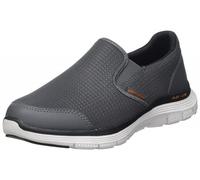 Skechers Men's Flex Advantage 4.0 Tuscan Sneaker, Charcoal Mesh Pu Orange Trim, 12 UK