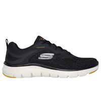 Skechers Men's Flex Advantage 5.0 - Fosten Sneaker in Black/Yellow, Size 9.5 | Textile/Synthetic, Vegan