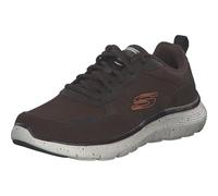 Skechers Mens Trainer-Flex Advantage 5.0 Sneaker, Brown Suede/Mesh/Duraleather/Black Trim, 9 UK