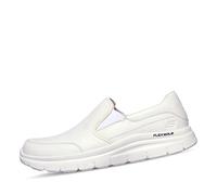 Skechers Mens Flex Advantage Sr - Bronwood Slip On Trainers, White Leather, 8 UK