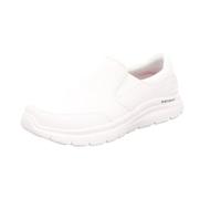 Skechers Mens Flex Advantage Sr - Bronwood Slip On Trainers, White Leather, 9.5 UK