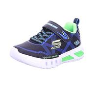 Skechers Men's Flex-glow Trainers, Black Textile Synthetic Blue Lime Trim, 4 UK
