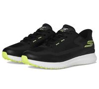 Skechers Men's Flight Spikeless Slip-in Golf Shoe, Black/White/Lime Trim, 8 UK