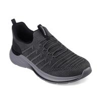 Skechers Men's Slip-On Loafer Garner-Crispin - Bungee Lace, Black Mesh, Vegan, Relaxed Fit, 8 UK