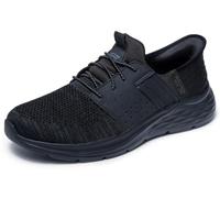 Skechers Men's Slip-On Moccasin Garner-Newick - Hands-Free, Vegan Textile/Synthetic - Black 8.5 UK