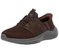 Skechers Delson Slip Ins Xwide ACDB Dark brown Mens Slip-on Shoes 210803WW in a Plain Man-made in Size 8