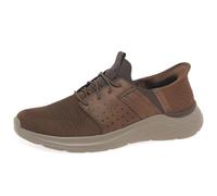 Skechers Men's Garner NEWICK Slip-On, Dark Brown Textile/Synthetic, 6 UK