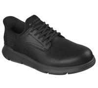 Skechers Men's Garza Carlyn Slip-On Sneakers, Black Leather, 7 UK