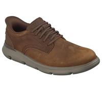 Skechers Garza Duran Mens Dark Brown Leather Slip Ins Hands Free Shoes UK 8-13