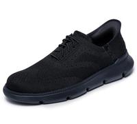 Skechers Men's Garza Palma Sneaker, Black Knit, 11 UK
