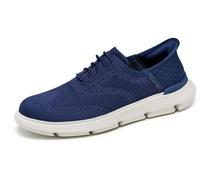 Skechers Men's Garza Palma Sneaker, Navy Knit, 9 UK