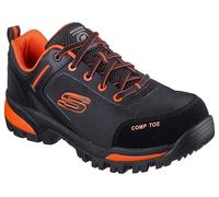 Skechers Men's Gatlon Strigax Work Shoes, Black Orange Leather/Synthetic/Textile, 7 UK