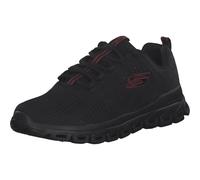 Skechers Men's Glide-Step Fasten UP Sneaker, Black Mesh/Red Trim, 13 UK