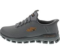 Skechers Men's Glide-Step Noxus Hands Free Slip-in Sneaker, Charcoal/Orange, 10.5
