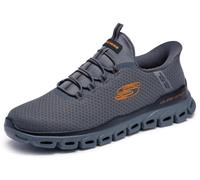 Skechers Men's Glide-Step Noxus Hands Free Slip-in Sneaker, Charcoal/Orange, 11.5