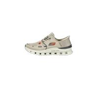Skechers Men's Glide-Step PRO Trainers, Taupe Mesh/Hotmelt/Orange Trim, 10 UK