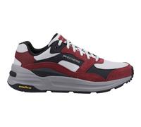Skechers Men's 'Global Jogger' Leather Trainers in Burgundy | Size: 8 Skechers Burgundy 8