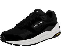 Skechers Men's Global Jogger Sneaker, Black Leather Pu Mesh White Trim, 10.5 UK