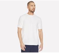 Skechers Men's GO DRI All Day Solid T-Shirt in White, Size 2XL | Recycled Polyester/Spandex