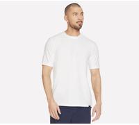 Skechers Men's GO DRI All Day Solid T-Shirt in White, Size Large | Recycled Polyester/Spandex