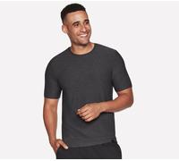 Skechers Men's GO DRI All Day T-Shirt in Black/Charcoal, Size Small | Polyester/Recycled Polyester/Elastane