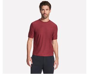 Skechers Men's GO DRI All Day T-Shirt in Charcoal/Red, Size Medium | Polyester