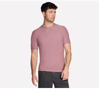 Skechers Men's GO DRI All Day T-Shirt in Gray/Pink, Size Medium | Polyester/Recycled Polyester/Elastane