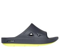 Skechers Men's GO RECOVER Refresh Sandals in Charcoal/Green, Size 7 | Synthetic, Machine Washable , Arch Fit , Hyper Burst