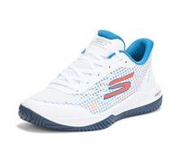 Skechers Men's Go Train Arch Fit Viper Court Pro-Pickleball Sneaker, White/Turquoise, 10.5