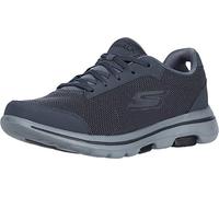 Skechers Men's GO Walk 5-Demitasse Sneaker, Charcoal Textile/Synthetic/Black Trim , 7.5 UK medium