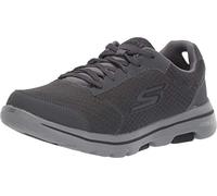 Skechers Men's Go Walk 5 Qualify Trainers, Grey Charcoal Textile Synthetic Black Trim Ccbk, 8 UK