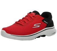 Skechers Mens Go Walk 7 Construct Trainers, Red and Black Textile Synthetic, 7.5 UK