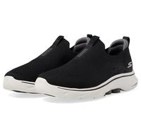 Skechers Men's GO Walk 7 Trainers, Black and Charcoal Textile, 14 UK