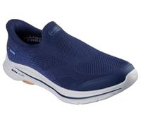 Skechers Men's Go Walk 8 Pelayo Slip-On Sneakers, Navy Textile/Orange Trim, 12 UK