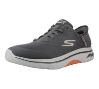 Skechers Men's Go Walk Arch Fit 2.0 Simplicity 2 Slip-in Trainers, Charcoal and Orange Textile/Synthetic, 7 UK Wide