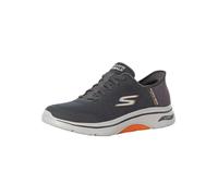 Skechers Men's Go Walk Arch Fit 2.0 Simplicity 2 Slip-On Sneakers, Charcoal and Orange Textile/Synthetic, 9 UK