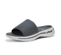 Skechers Men's Go Walk Arch Fit Gradual Slide Sandal, Black Grey, 9 UK