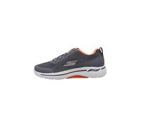 Skechers Men's Sneakers Go Walk Arch Fit Idyllic – Charcoal Textile/Synthetic, Orange Trim, UK 6.5