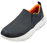 Skechers Men's Go Walk Evolution Ultra Impeccable Sneaker, Charcoal/Orange, 8.5 UK X-Wide