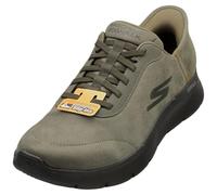 Skechers Men's GO Walk Flex Smooth Motion Trainers, Olive Textile, 8 UK