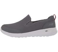 Skechers Men's GO Walk MAX CLINCHED Sneaker, Gray Textile/Burgundy Trim, 8.5 UK