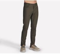 Skechers Men's GO WALK Premium 5 Pocket Pant in Brown/Olive, Size 33 | Polyester