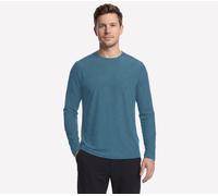 Skechers Men's Godri All Day Long Sleeve T-Shirt in Navy Blue/Gray, Size Medium | Polyester