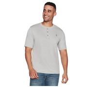Skechers Men's Goknit Pique S/S Henley T Shirt, Grey, S UK