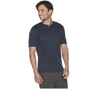 Skechers Men's Goknit Pique S/S Henley T Shirt, Navy, S EU