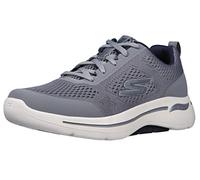 Skechers Men's GOrun Consistent-Athletic Workout Running Walking Shoe Sneaker with Air Cooled Foam, Grey/Navy, 9 UK X-Wide
