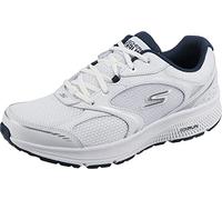 Skechers Men's GOrun Consistent-Athletic Workout Running Walking Shoe Sneaker with Air Cooled Foam, White and Navy Leather/Textile, 8.5 UK