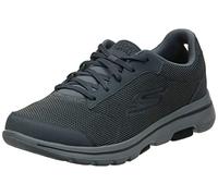 Skechers Men's Gowalk 5 Demitasse-Textured Knit Lace Up Performance Walking Shoe Sneaker, Charcoal/Black, Numeric_12_Point_5 X-Wide