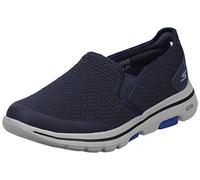Skechers Men's Gowalk 5-Elastic Stretch Athletic Slip-on Casual Loafer Walking Shoe Sneaker, Blue Navy Textile Synthetic White Trim NVY, 7 UK