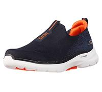 Skechers Men's Gowalk 6-Stretch Fit Slip On Athletic Performance Walking Shoe, Navy Blue Orange, 11 UK